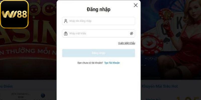 Giao diện đăng nhập tài khoản 
